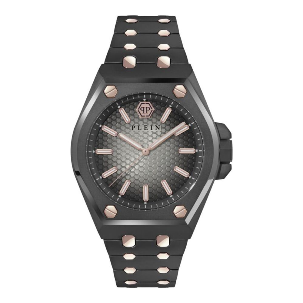 Philipp Plein Date Superlative Arabic Crystal Watch Silver Mens